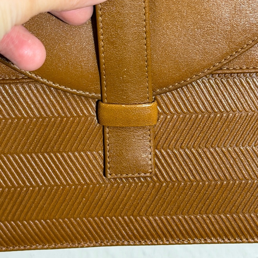 vintage brown leather shoulder crossbody bag Gallery Originals Sophisticated - Picture 9 of 15